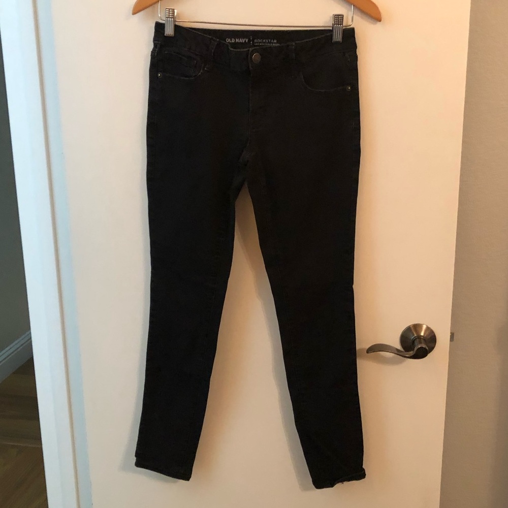 Black low rise skinny jeans